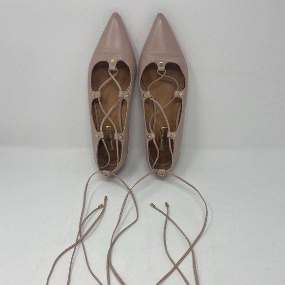 Halogen Owen Leather Lace-Up Flat Women Size 8M - Picture 12 of 15